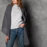 light luxury cashmere wrap in dark grey