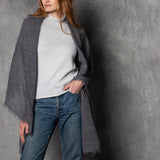light luxury cashmere wrap in dark grey