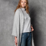 light luxury cashmere wrap in light grey