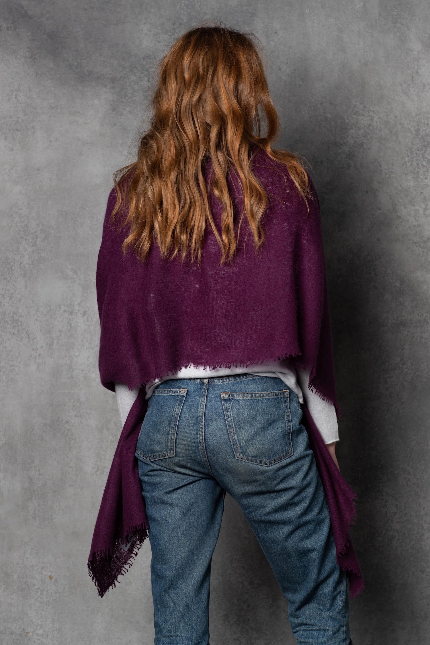 light luxury cashmere wrap in purple