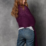 light luxury cashmere wrap in purple