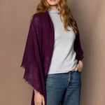 light luxury cashmere wrap in dark purple wine colour