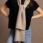 a reversible 100% pure cashmere scarf in beige