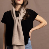 a reversible 100% pure cashmere scarf in beige