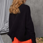 Oversized Cashmere Swing Sweater in Black