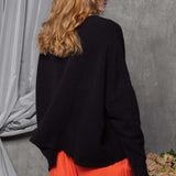 Oversized Cashmere Swing Sweater in Black