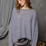 Oversized Cashmere Swing Sweater in Grey