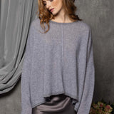Oversized Cashmere Swing Sweater in Grey