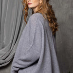 Oversized Cashmere Swing Sweater in Grey