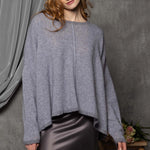 Oversized Cashmere Swing Sweater in Grey