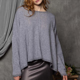Oversized Cashmere Swing Sweater in Grey