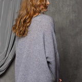 Oversized Cashmere Swing Sweater in Grey