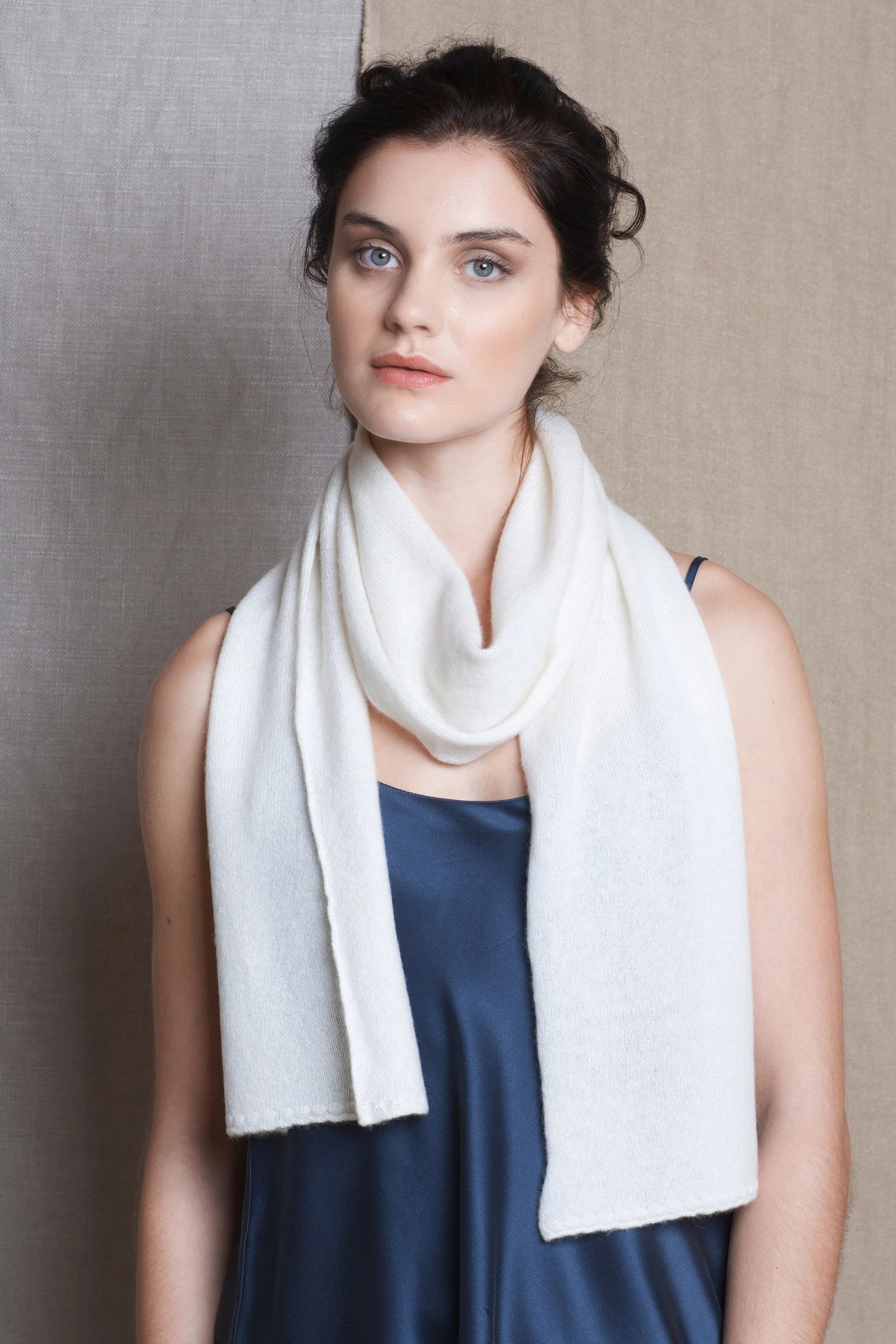 luxury cashmere scarf in cream