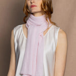 long cashmere scarf in light pale pink