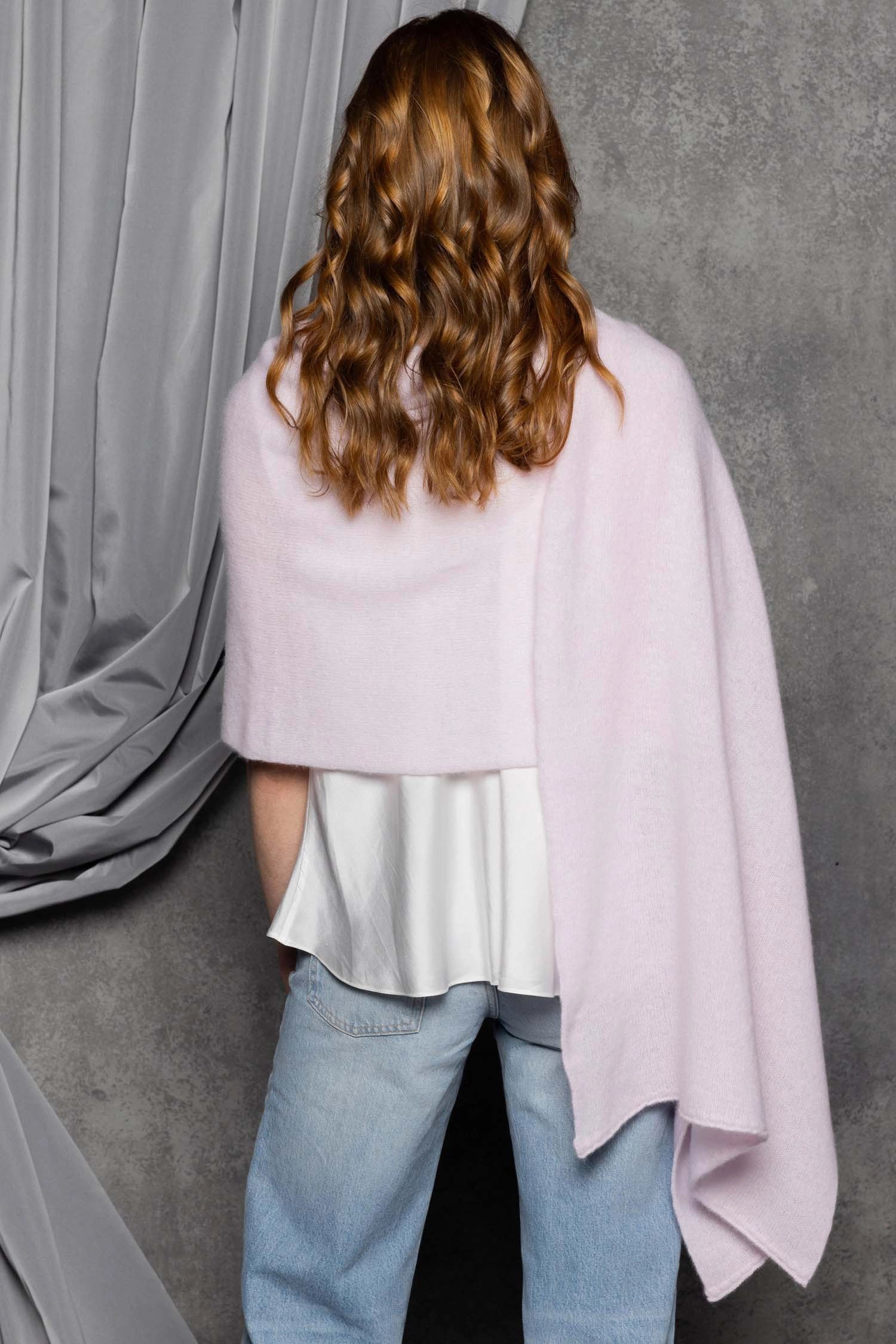 Pale Pink Cashmere Wrap Scarf