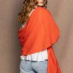 Large Cashmere Wrap Shawl in Bright Orange