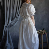 White Silk Taffeta Skirt
