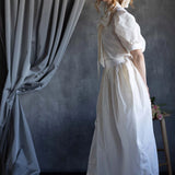 White Silk Taffeta Skirt