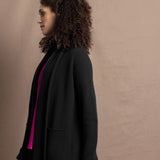 a long shawl open cashmere cardigan in black