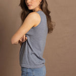 Lightweight Summer Cashmere Vest Top Sweater in Heron Grey