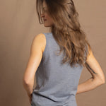 Lightweight Summer Cashmere Vest Top Sweater in Heron Grey