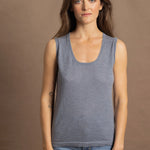 Lightweight Summer Cashmere Vest Top Sweater in Heron Grey