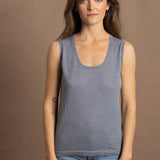 Lightweight Summer Cashmere Vest Top Sweater in Heron Grey