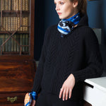 luxury pure cashmere aran jumper in black