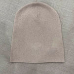 luxury cashmere beanie hat in beige oyster colour