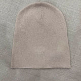 luxury cashmere beanie hat in beige oyster colour