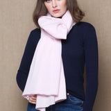 Large Luxury Cashmere Scarf in Pale Pink