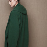 Luxury Womens Cashmere Cardigan Coat Green
