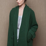 Luxury Womens Cashmere Cardigan Coat Green