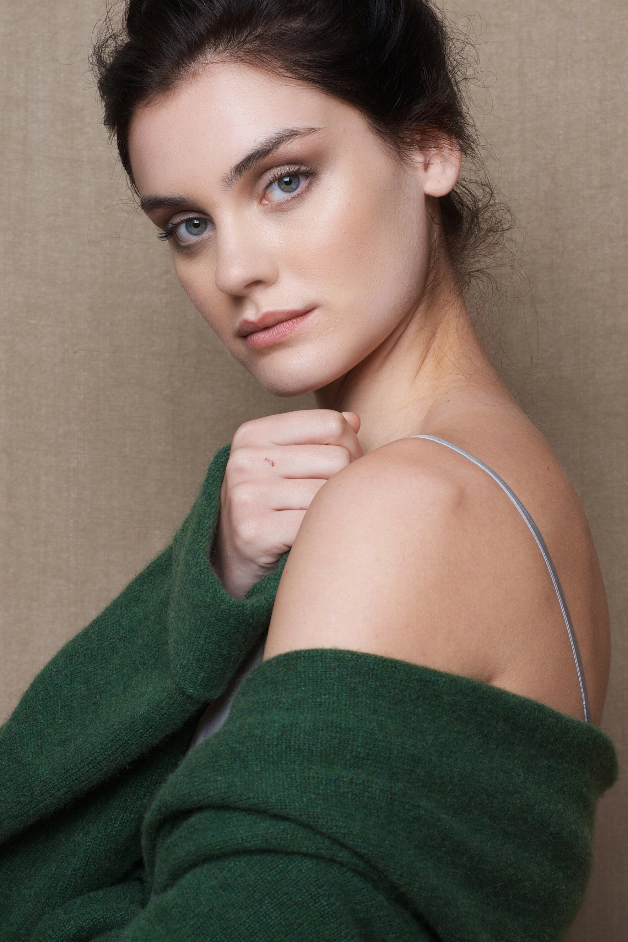 Luxury Cashmere Cardigan Coat Green