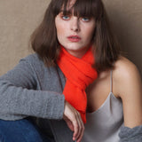 Luxury small Cashmere scarf in orange