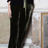 Luxury Silk Velvet Pants in Green