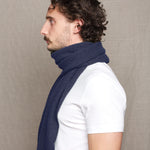 Luxury Fisherman Men's Cashmere Scarf Blue