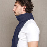 Luxury Fisherman Men's Cashmere Scarf Blue