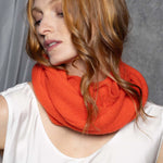 cashmere snood in bright orange