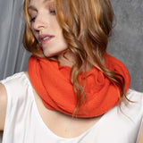 cashmere snood in bright orange