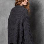 Luxury Cashmere Irish Aran Sweater in grey