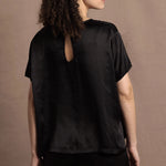 100% Silk Oversized T-Shirt in Black