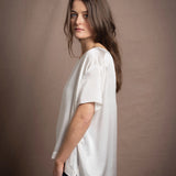 100% Silk Oversized T-Shirt in White