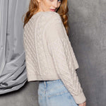 Authentic Irish 100% Pure Cashmere Button Down Cardigan Sweater in Cream