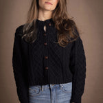 Authentic Irish 100% Pure Cashmere Button Down Cardigan Sweater in Black