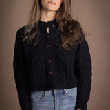 Authentic Irish 100% Pure Cashmere Button Down Cardigan Sweater in Black