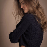 Authentic Irish 100% Pure Cashmere Button Down Cardigan Sweater in Navy Blue