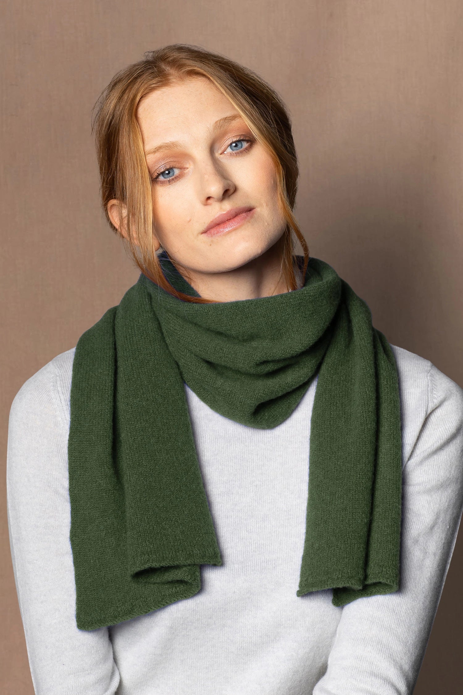 luxury cashmere scarf in green