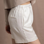 100% Silk Shorts in White