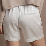 100% Silk Shorts in White